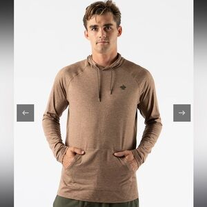 Rabbit EZ Pullover Hoodie Large Petrified Oak Lightweight Base Layer EUC Outdoor